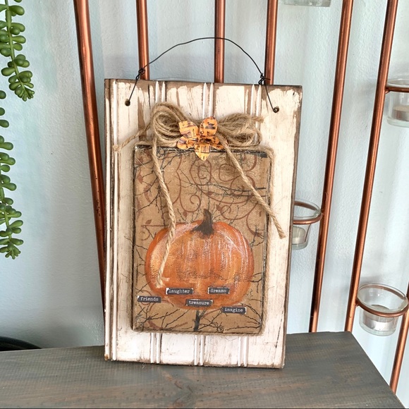 Other - Fall Thanksgiving Pumpkin Hanging Sign Plaque
